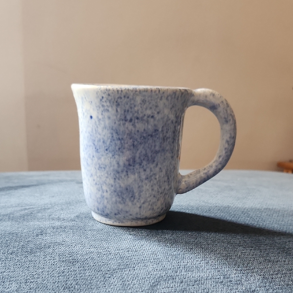 Vintage Studio Pottery Speckled Blue White Mug